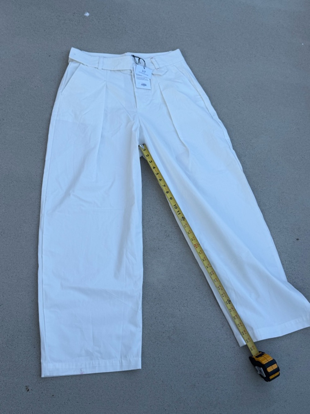Victoria Beckham White Dress Slacks Gap Collab sz 14 with Subtle Label Detail - Picture 7 of 15